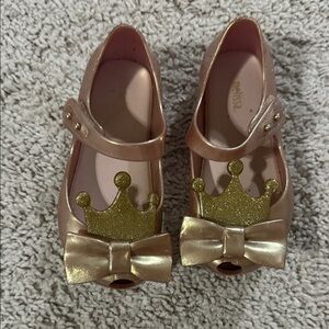 Mini Melissa Gold Crown Kids Shoes